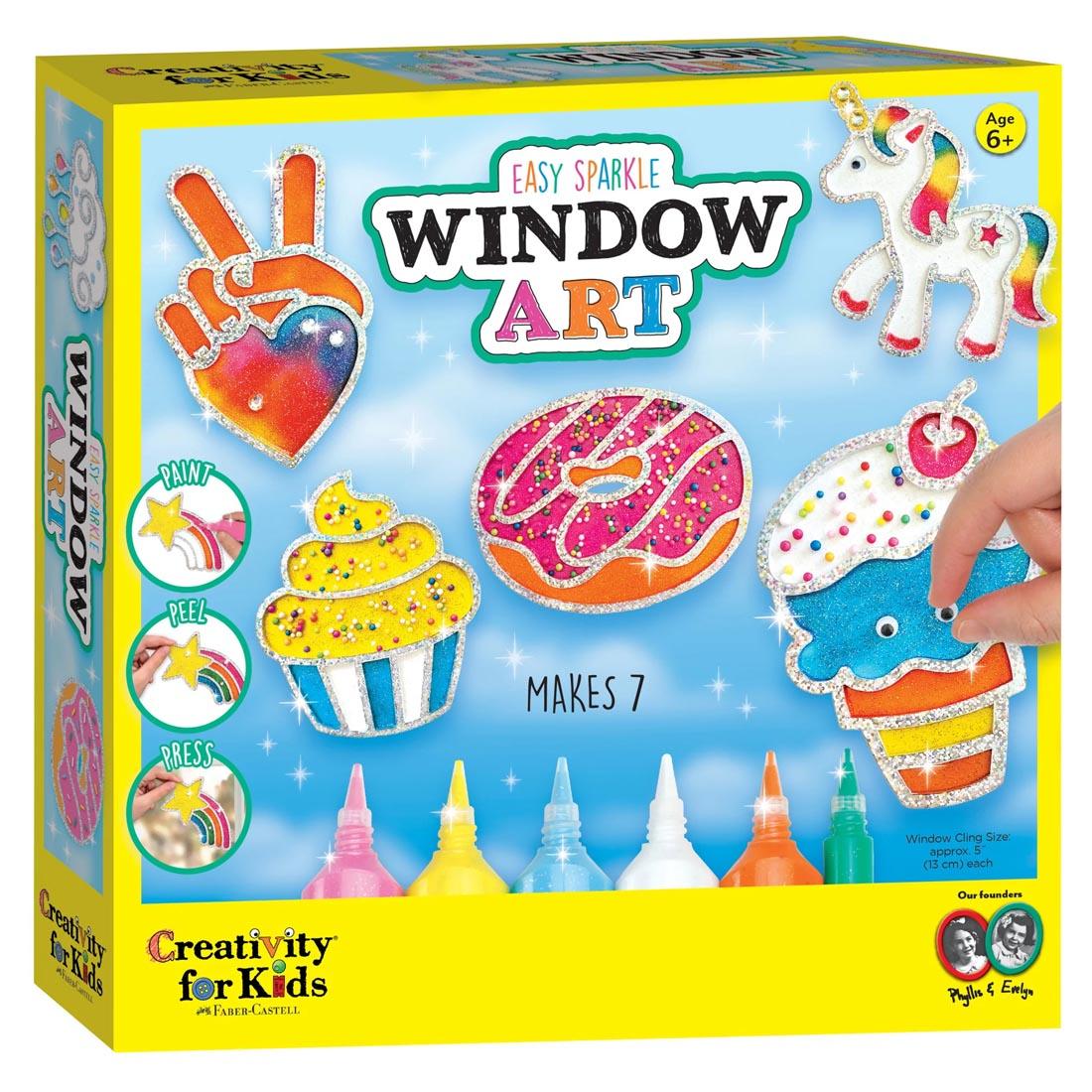 front of package of the Easy Sparkle Window Art By Creativity For Kids