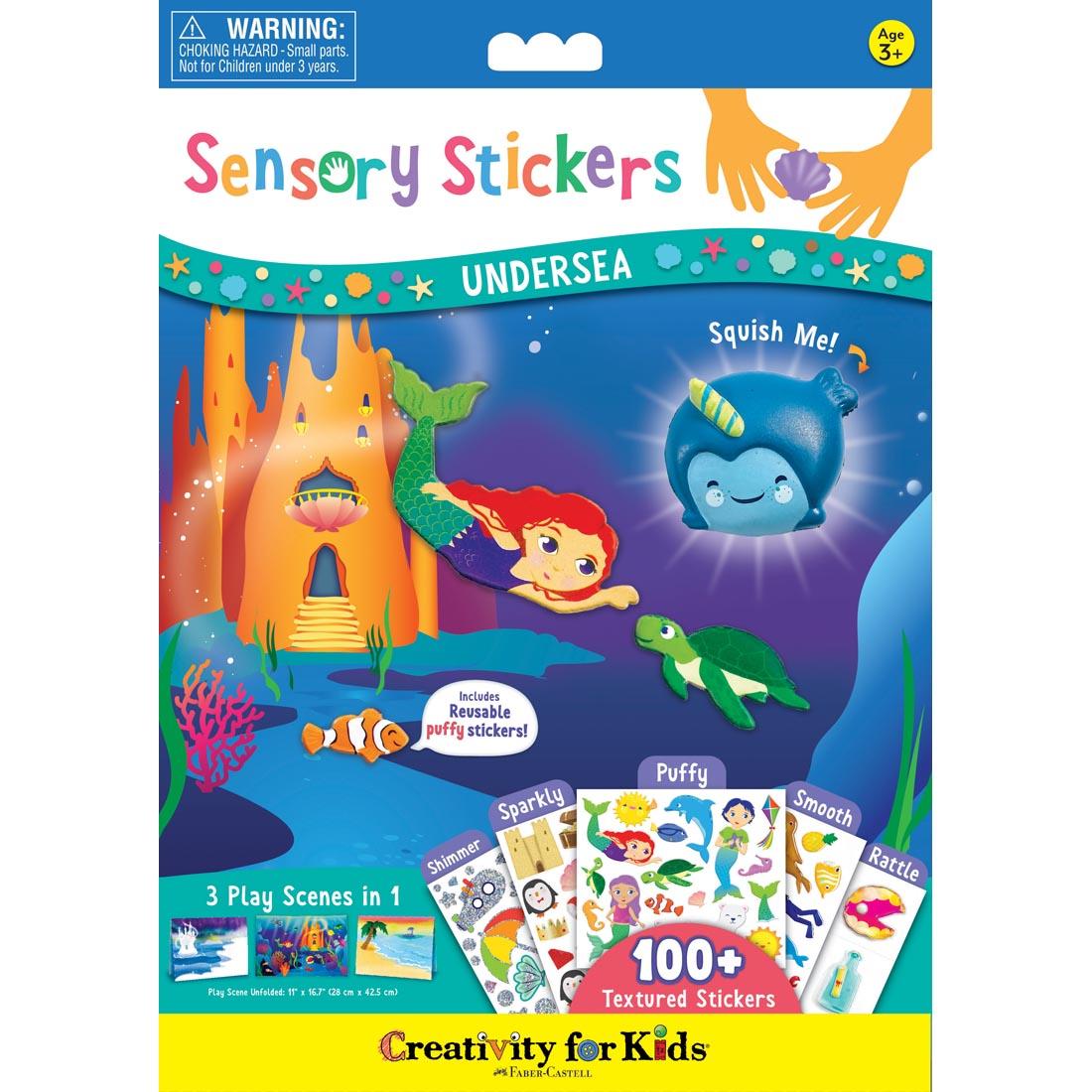 front of package of Undersea Sensory Stickers By Creativity For Kids