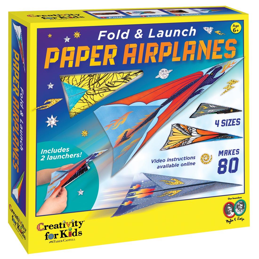front of package of the Fold & Launch Paper Airplanes Set By Creativity For Kids