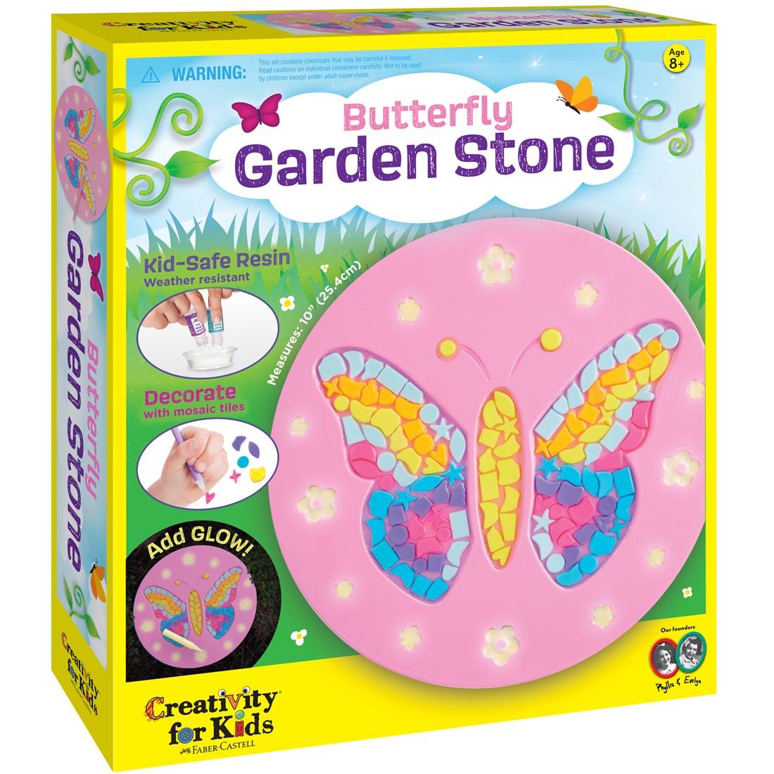 front of package of the Butterfly Garden Stone By Creativity For Kids