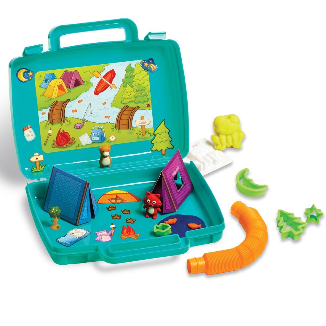 Sensory On The Go Camping Fun opened with contents out