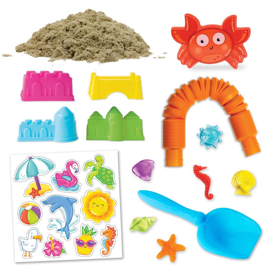 Components of the Beach Sensory Bin By Creativity For Kids