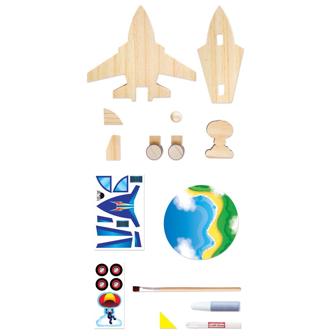 contents of Buildeez! Jet Plane Model Kit