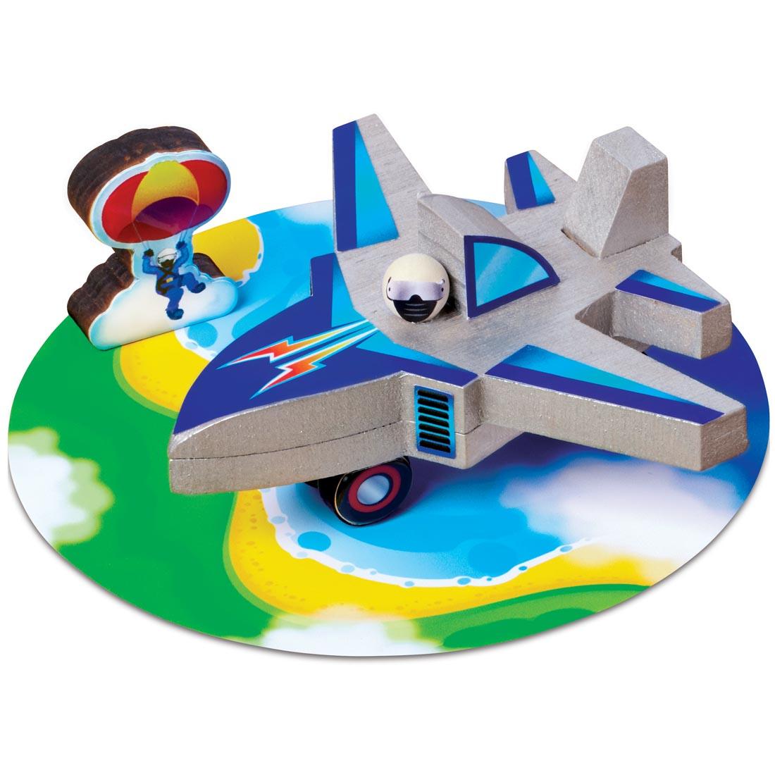 completed example of plane made with Buildeez! Jet Plane Model Kit