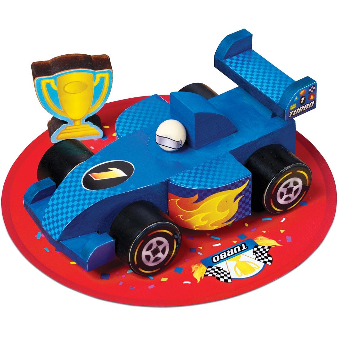 completed examples made with the Buildeez! Race Car Model Kit