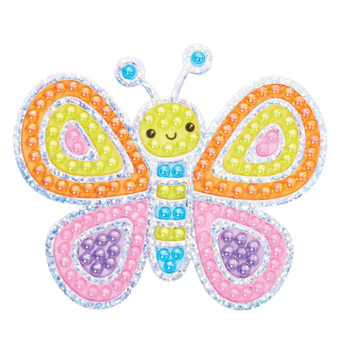 completed example made with Bubble Gems Super Sticker Butterfly kit