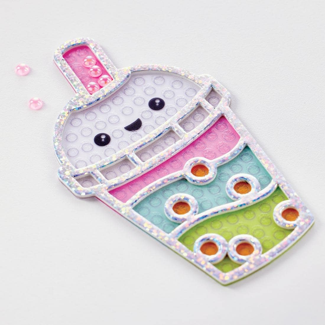 partially completed example of Bubble Gems Super Sticker Bubble Tea