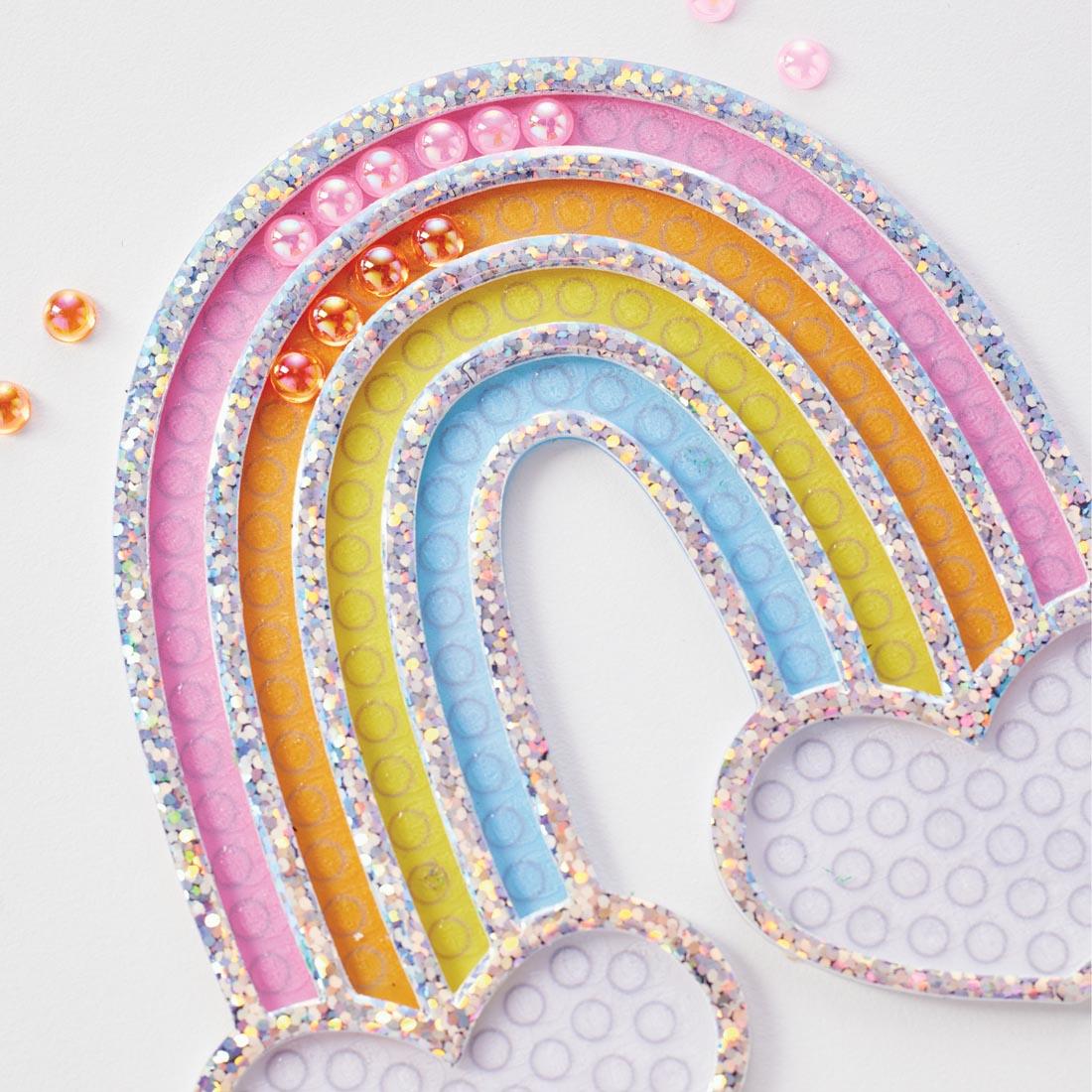 partially completed example of Bubble Gems Super Sticker Rainbow