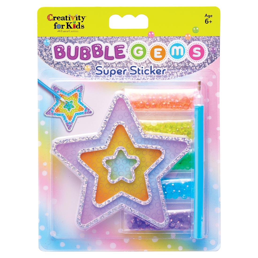 Bubble Gems Super Sticker Star in package
