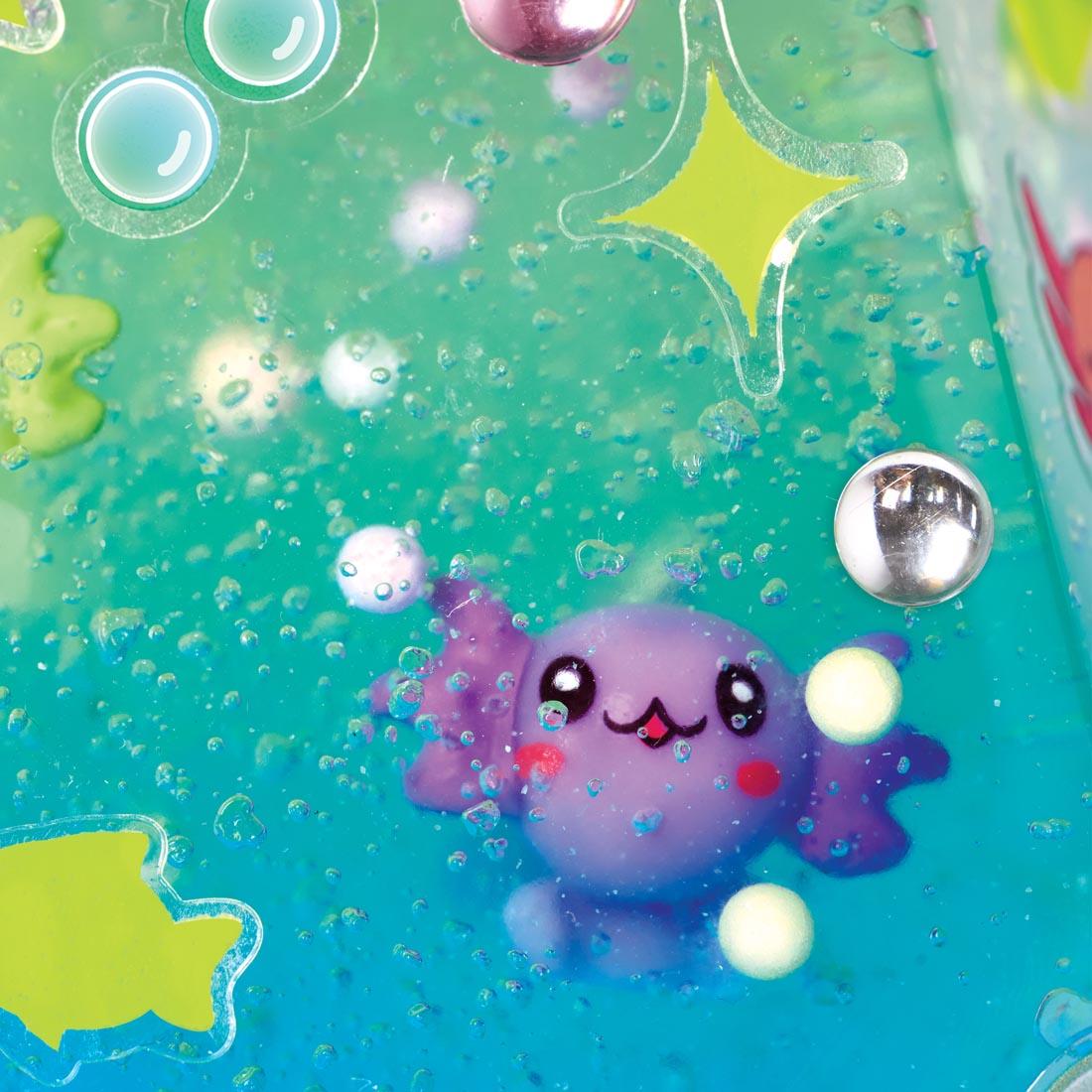 closeup of a completed example of Glowing Axolotl Aquarium By Creativity For Kids