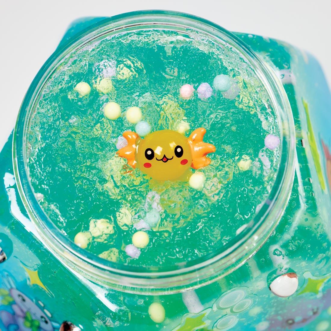 closeup of a completed example of Glowing Axolotl Aquarium By Creativity For Kids