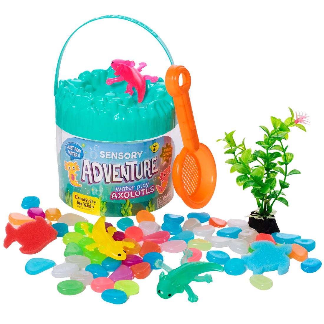 Axolotls Sensory Adventure Water Play, showing contents outside of package