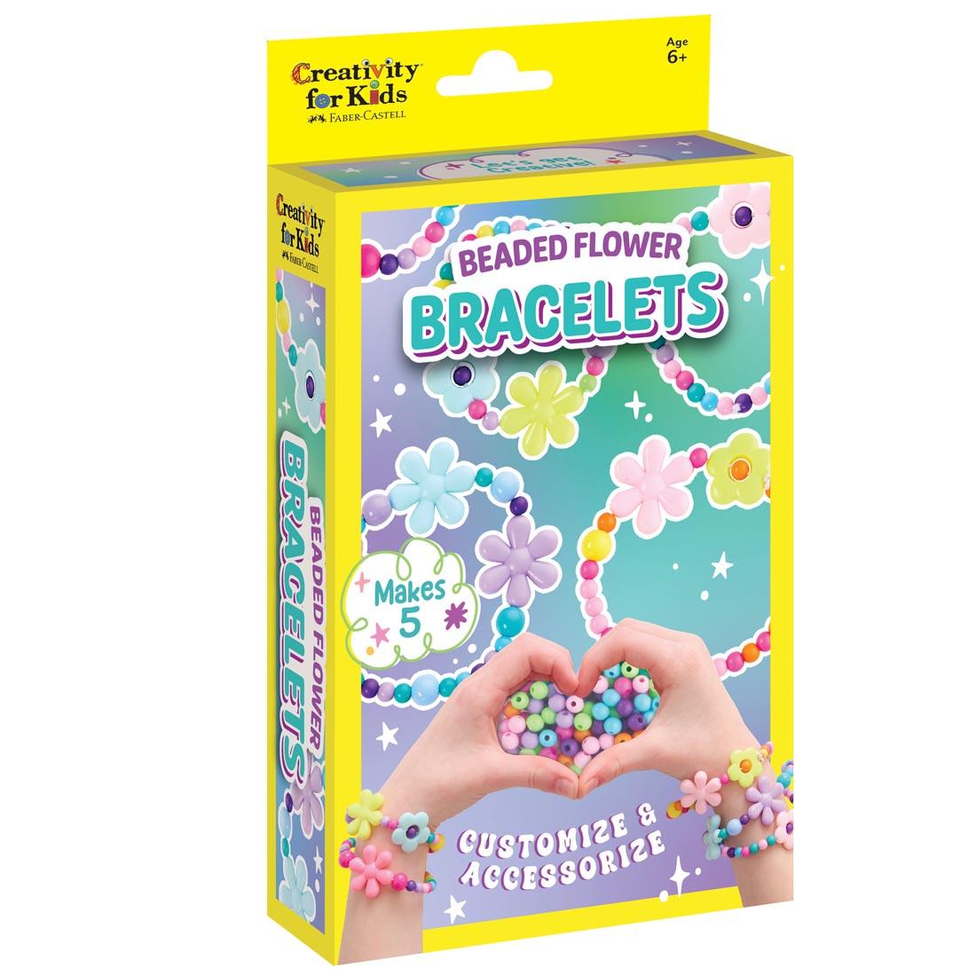 Beaded Flower Bracelets Craft Kit, showing front of package