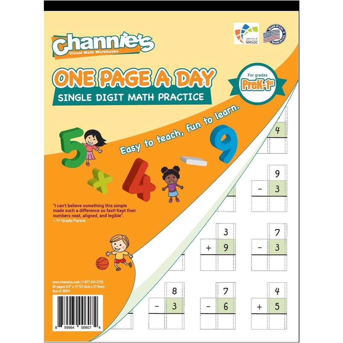 Channie's Visual Math Workbook: One Page a Day Single Digit Math Practice