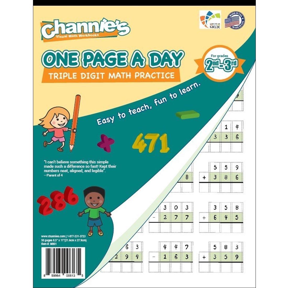 Channie's Visual Math Workbook: One Page a Day Triple Digit Math Practice