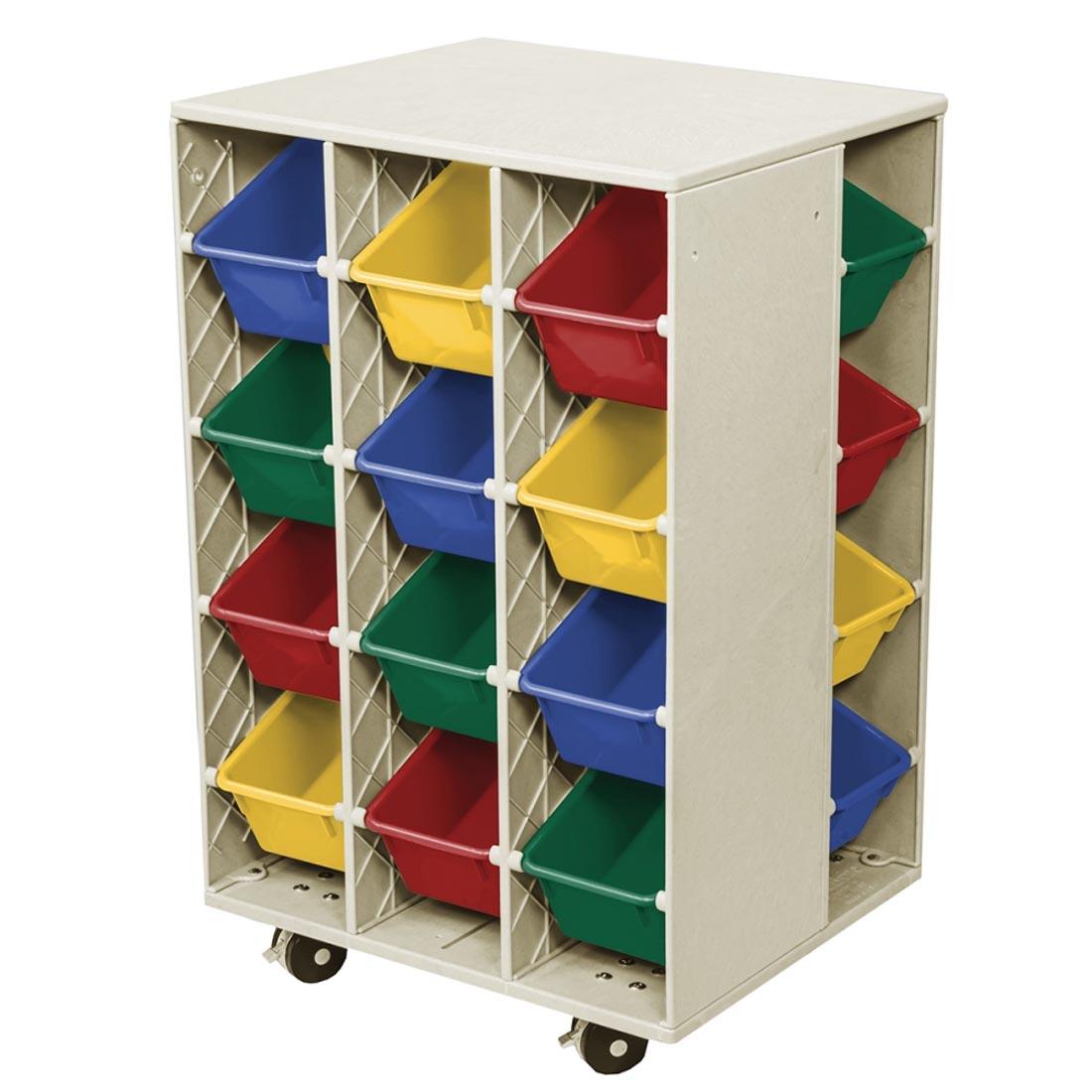 Mobl Lite Wall Storage Center with Colored Totes