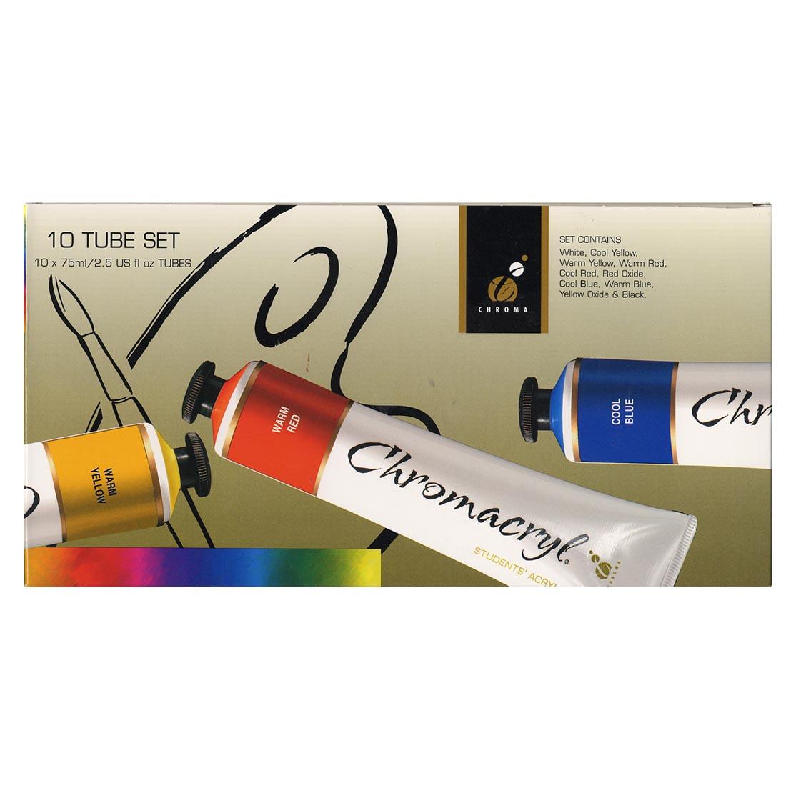 Chromacryl Students' Acrylic 10-Tube Set