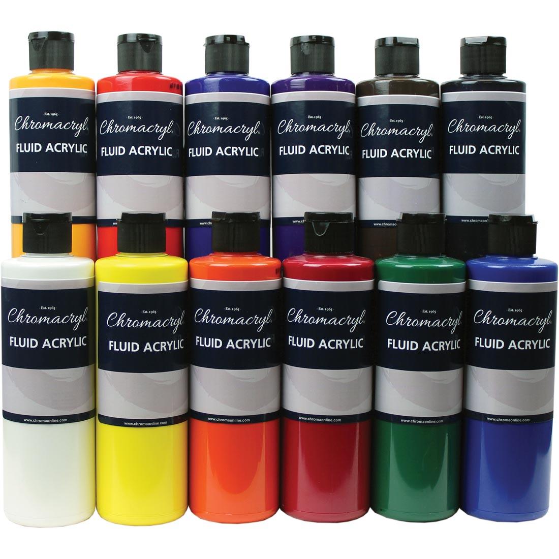 Chromacryl Fluid Acrylic 12-Bottle Set