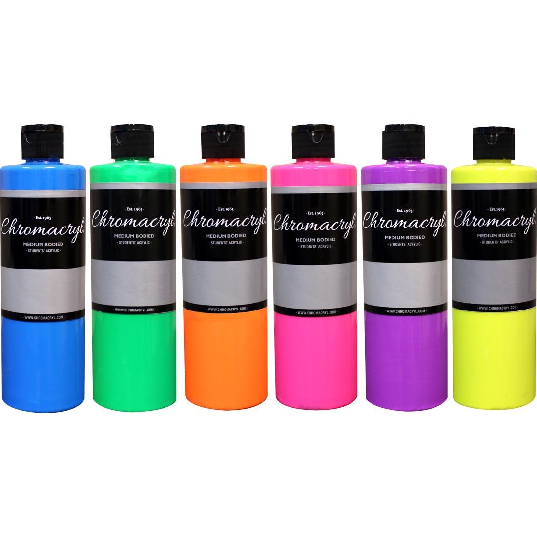 Chromacryl Students' Neon Acrylic 6-Pint Set