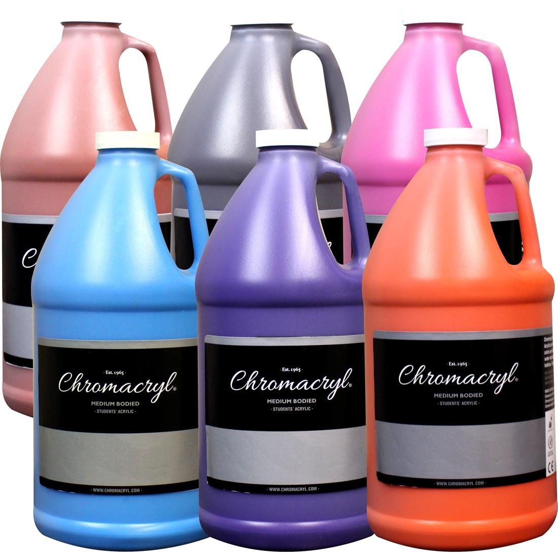 Chromacryl Students' Acrylic 1/2 Gallon 6-Color Secondary Set