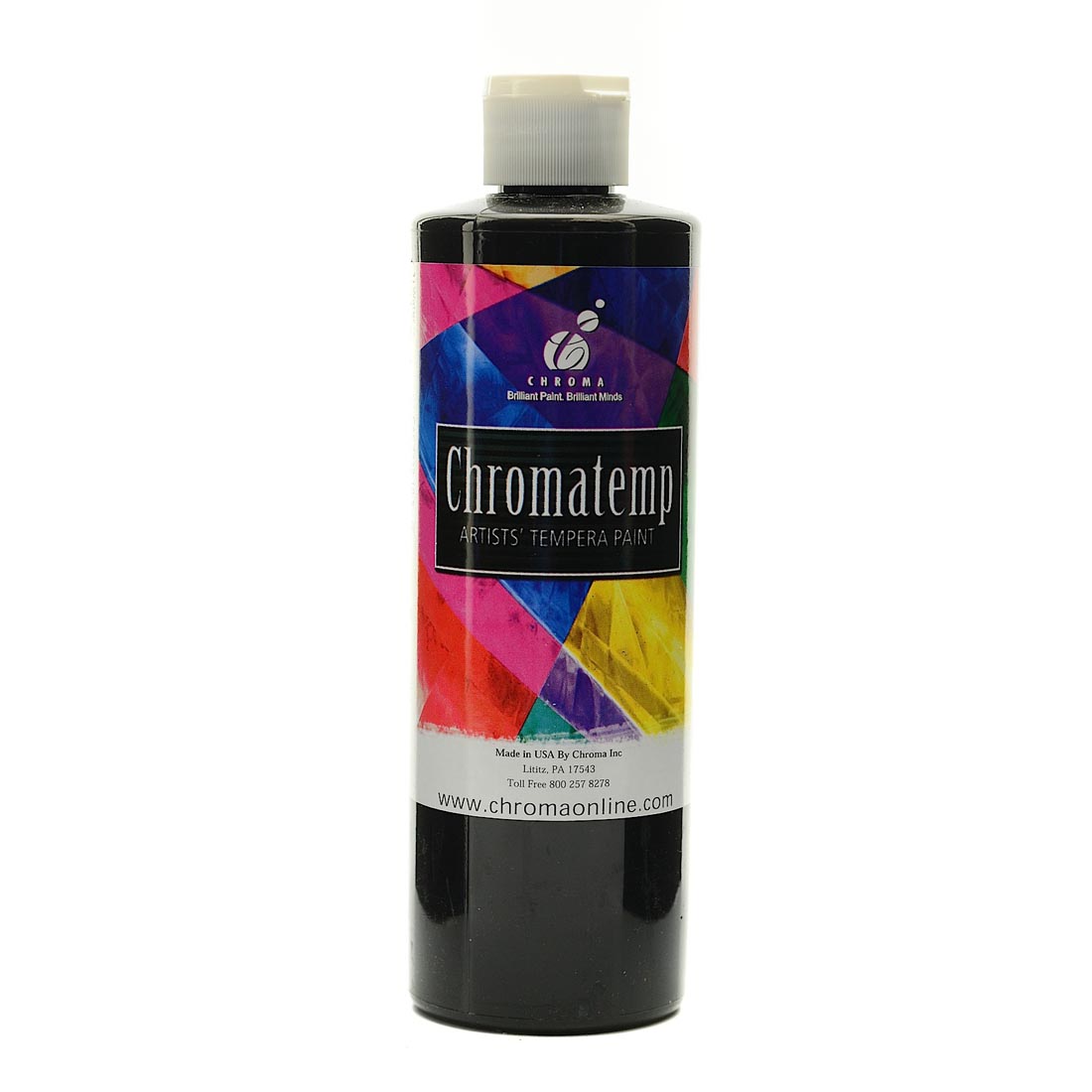 Bottle of Black Chromatemp Pearlescent Tempera Paint