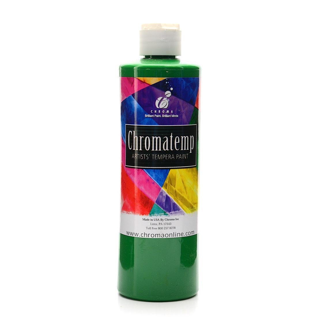 Bottle of Green Chromatemp Pearlescent Tempera Paint