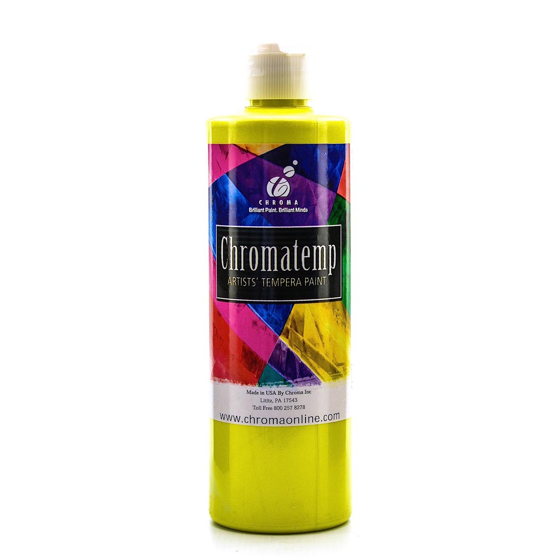 Bottle of Yellow Chromatemp Pearlescent Tempera Paint