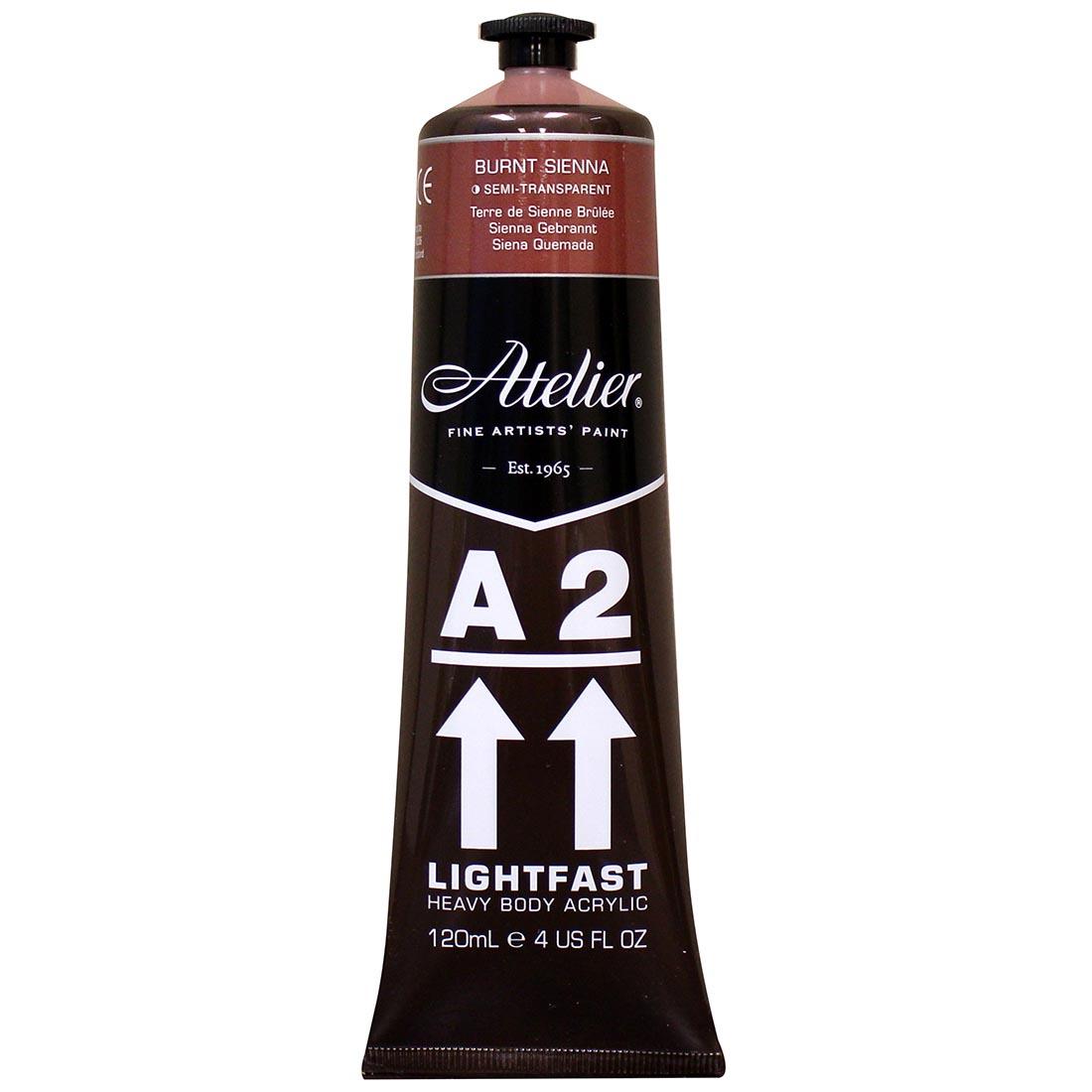 Atelier A2 Lightfast Heavy Body Artist Acrylic Tube Burnt Sienna