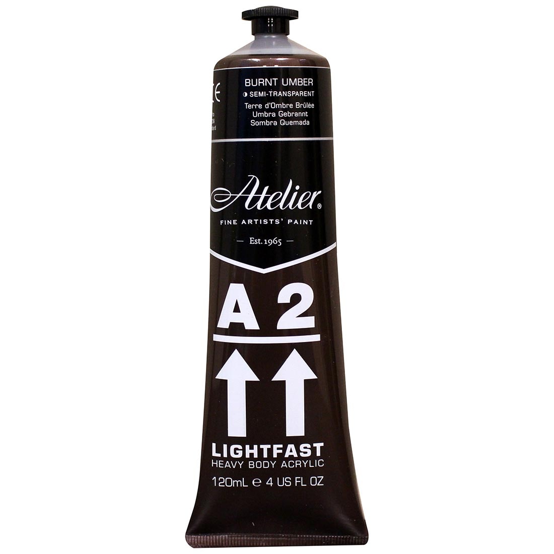 Atelier A2 Lightfast Heavy Body Artist Acrylic Tube Burnt Umber