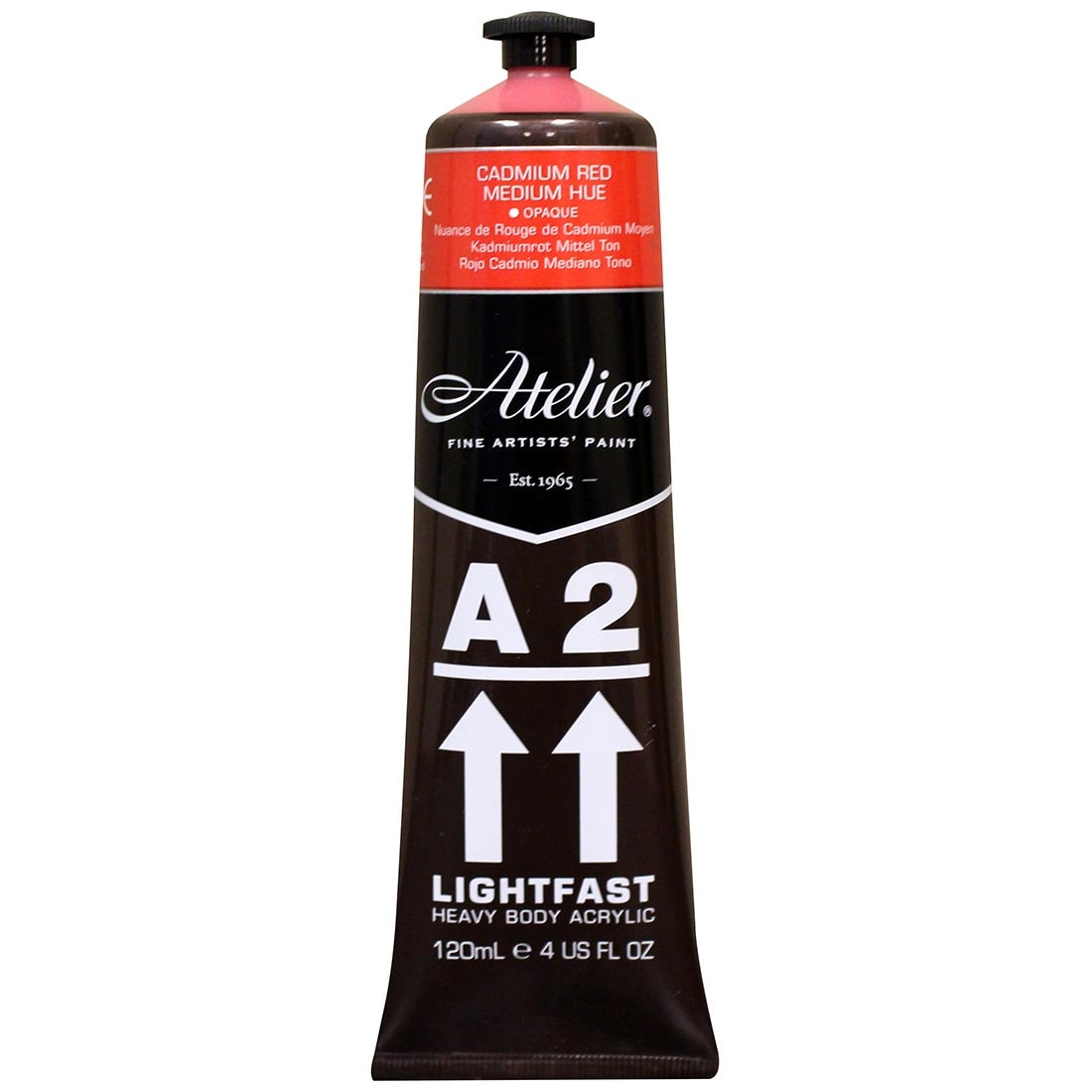 Atelier A2 Lightfast Heavy Body Artist Acrylic Tube Cadmium Red Medium Hue