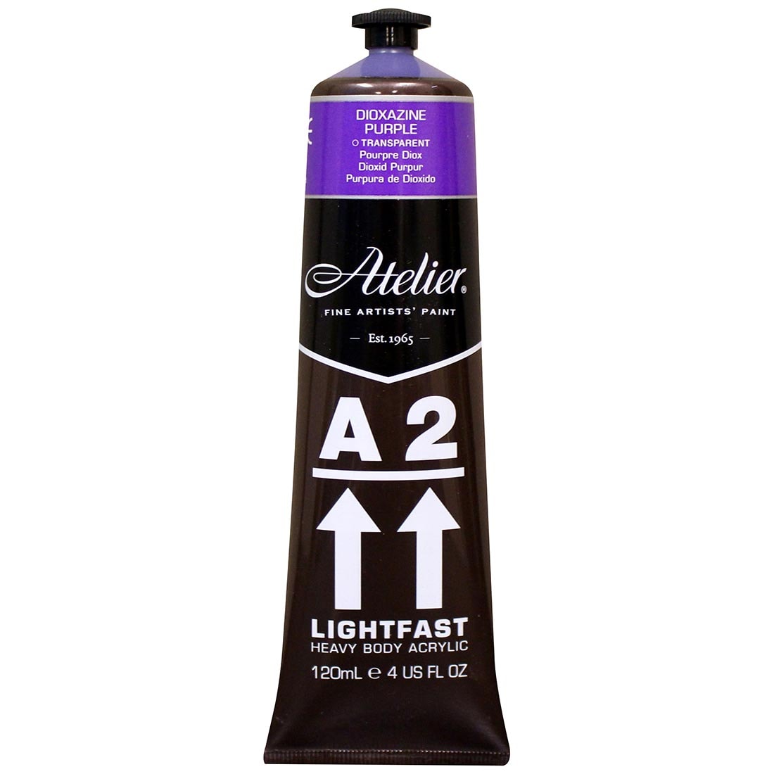 Tube of Dioxazine Purple Atelier A2 Lightfast Heavy Body Artist Acrylic