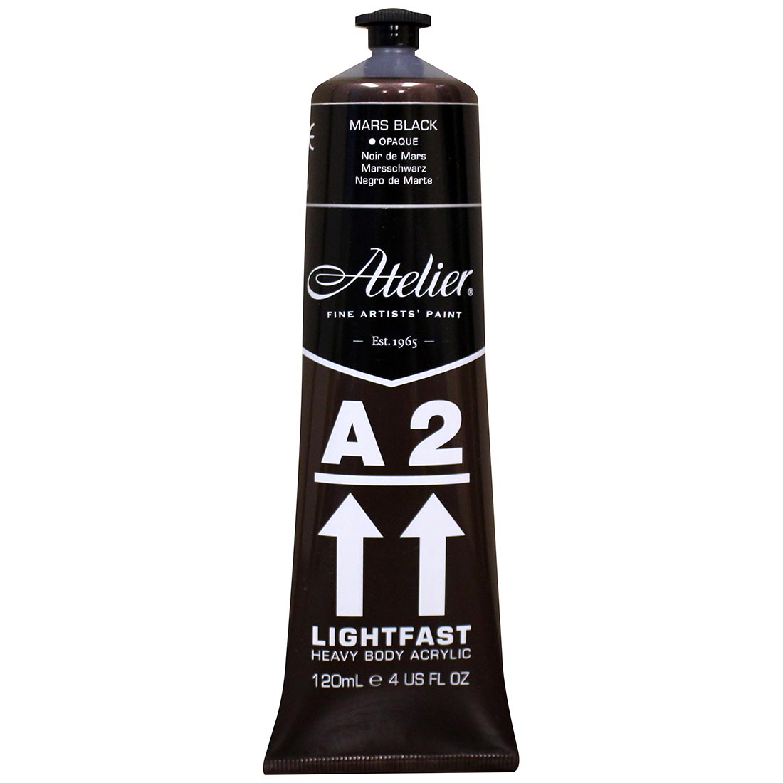Atelier A2 Lightfast Heavy Body Artist Acrylic Tube Mars Black