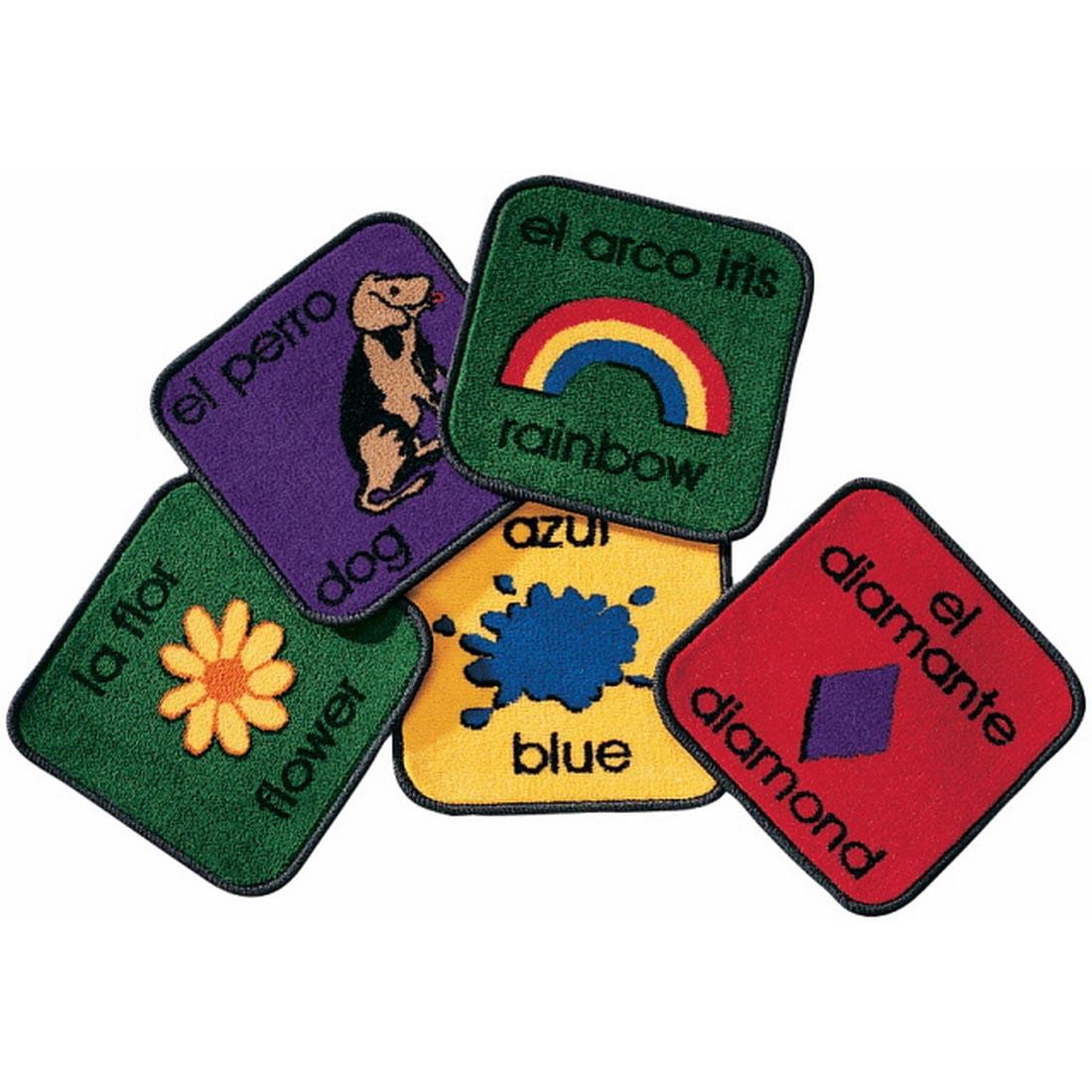 Bilingual Word Carpet Squares by Carpets For Kids