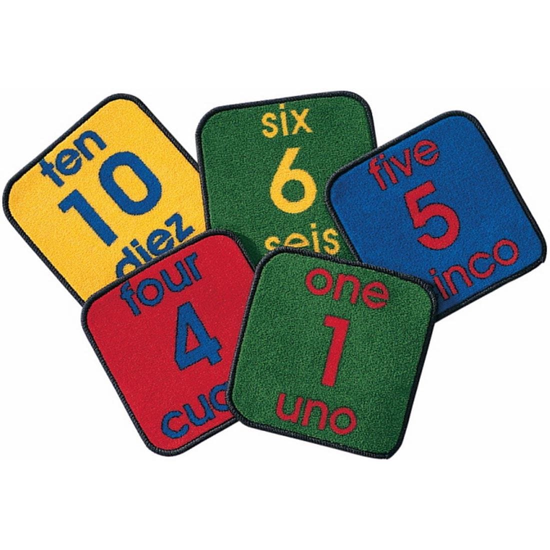 Bilingual Number Carpet Squares by Carpets For Kids