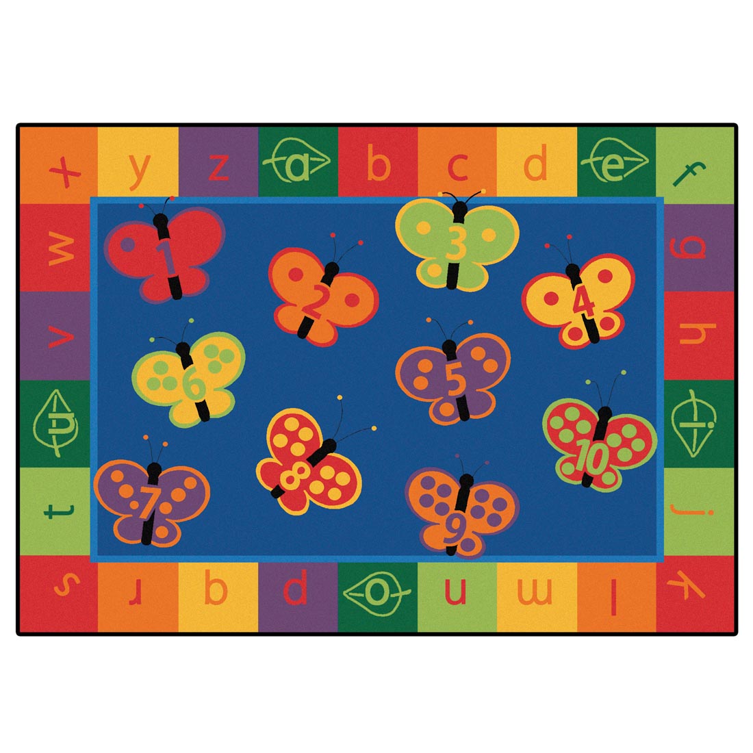 123 ABC Butterfly Fun Rectangle Rug by Carpets For Kids