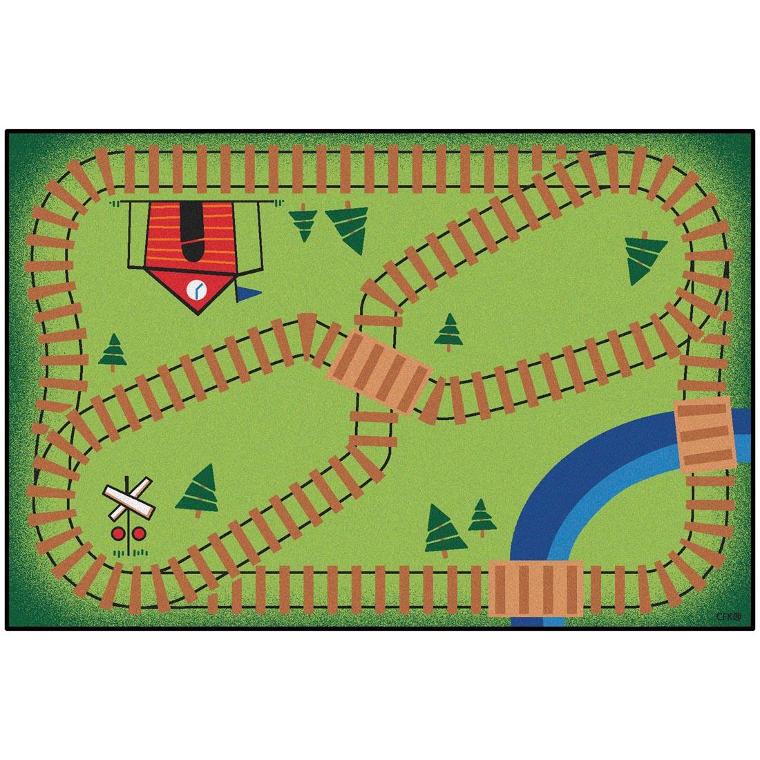 Railroad Playtime Kids Value Rug by Carpets For Kids