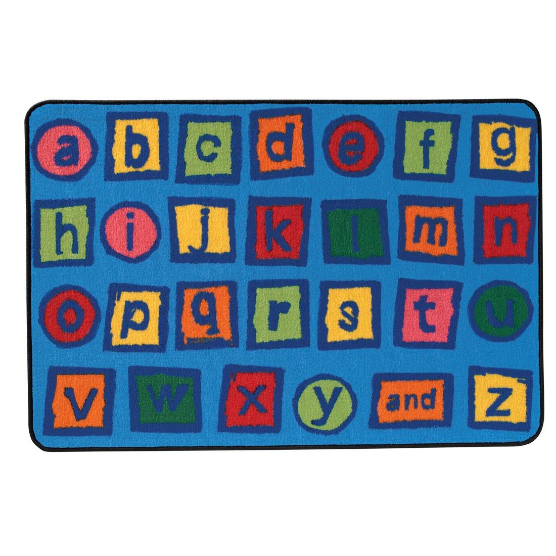 Lowercase Alphabet Blocks Kids Value Rug by Carpets For Kids