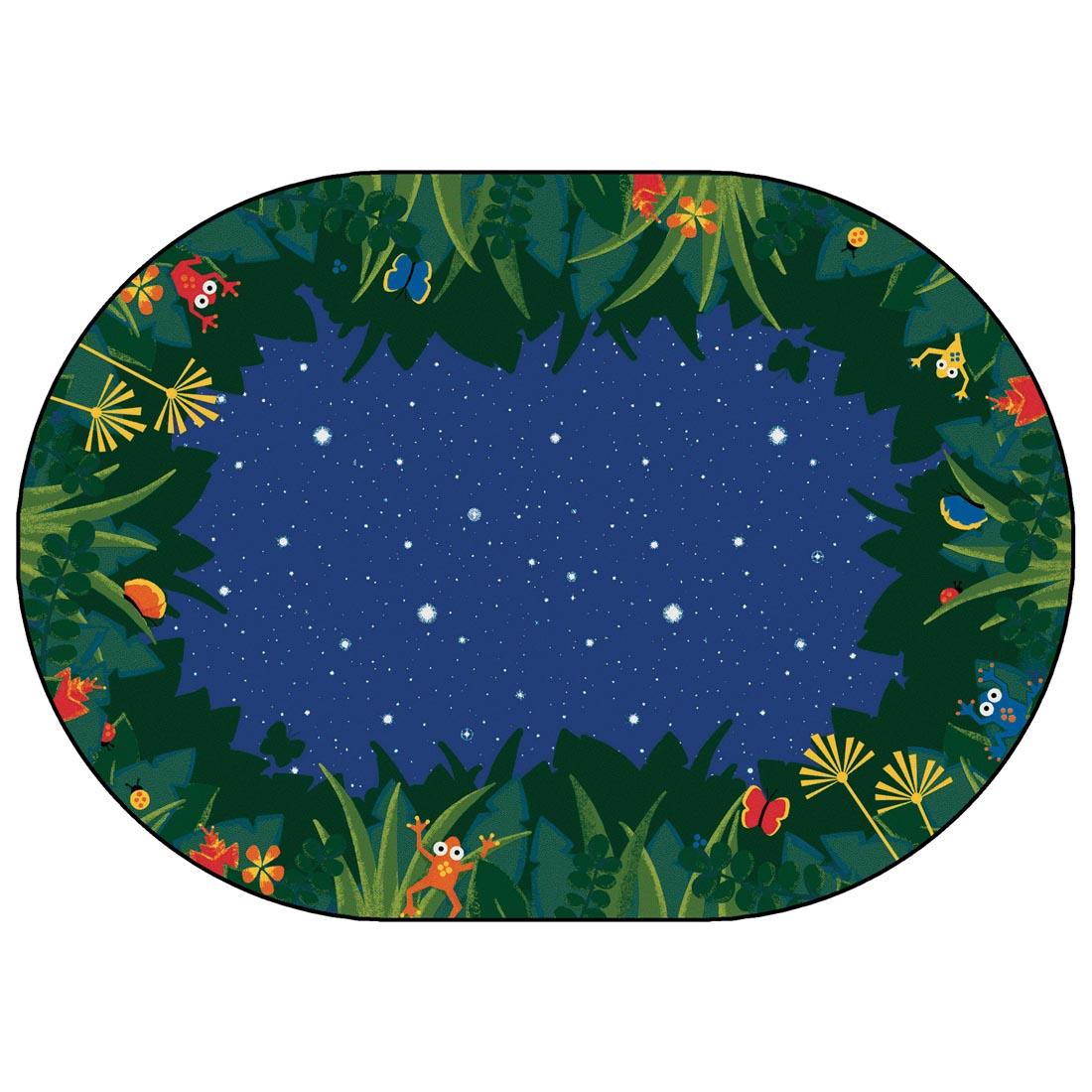 Peaceful Tropical Night Oval Rug by Carpets For Kids