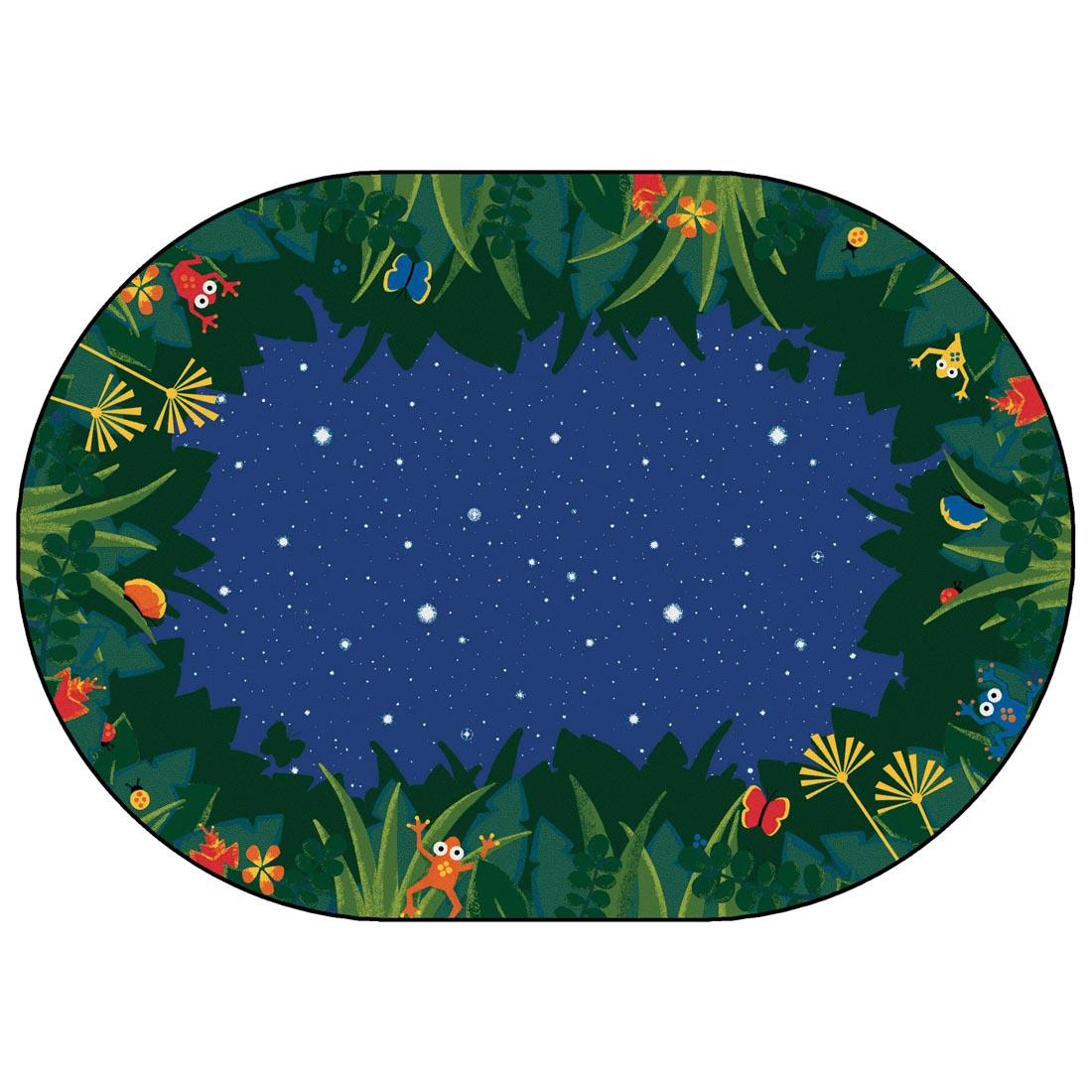 Peaceful Tropical Night Oval Rug by Carpets For Kids