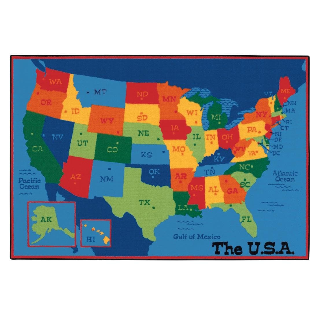 USA Map Kids Value Plus Rug by Carpets For Kids