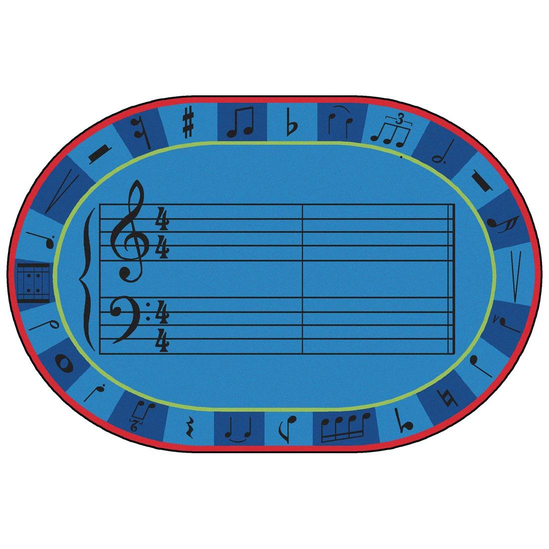 Rug with Music Symbols and Staff by Carpets for Kids