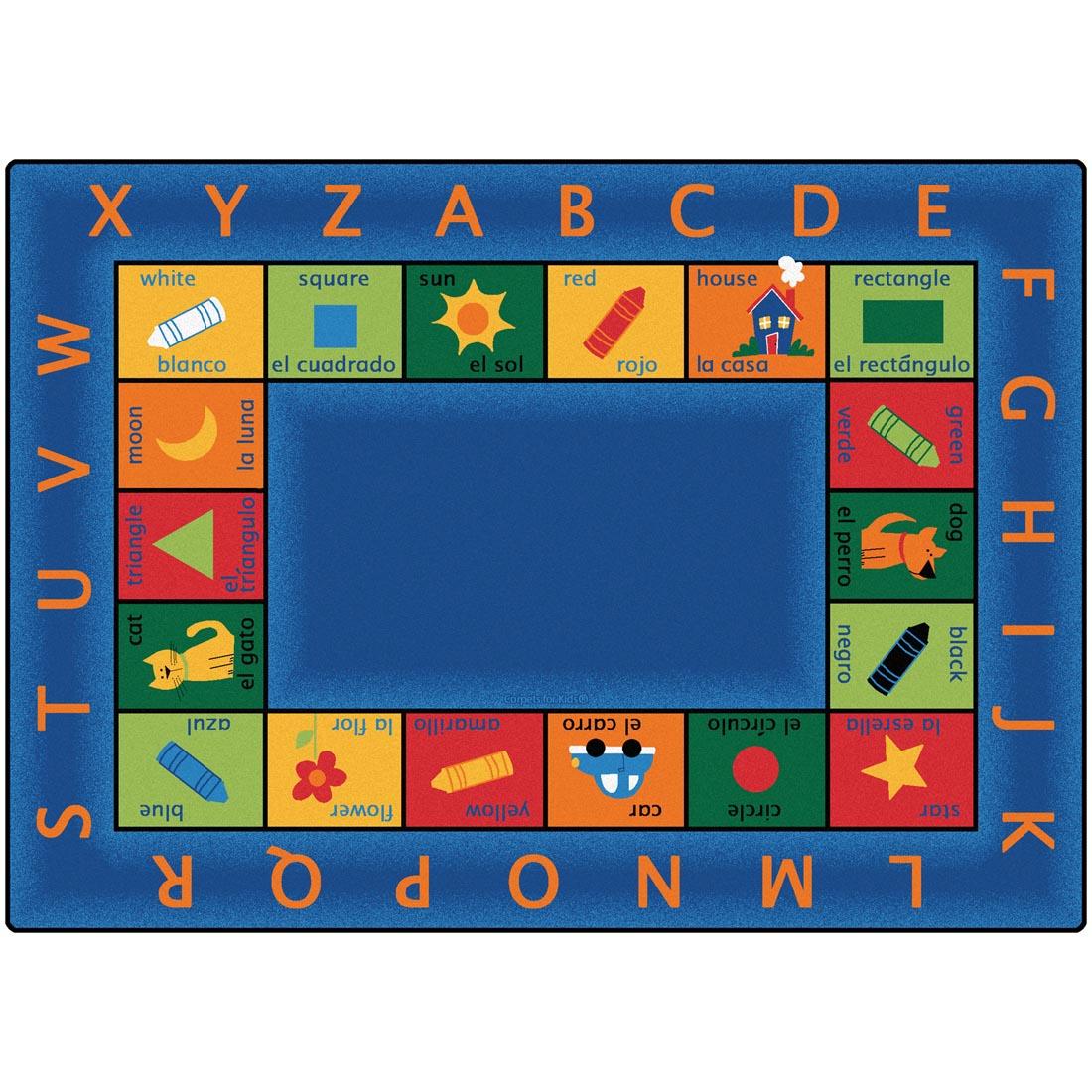 Bilingual Circle Time Rectangle Rug by Carpets For Kids