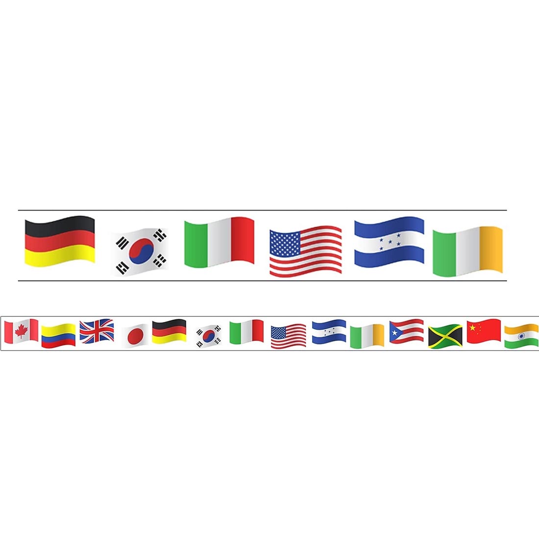 full strip plus a closeup of World Flags Decorative Magnetic Borders By Charles Leonard