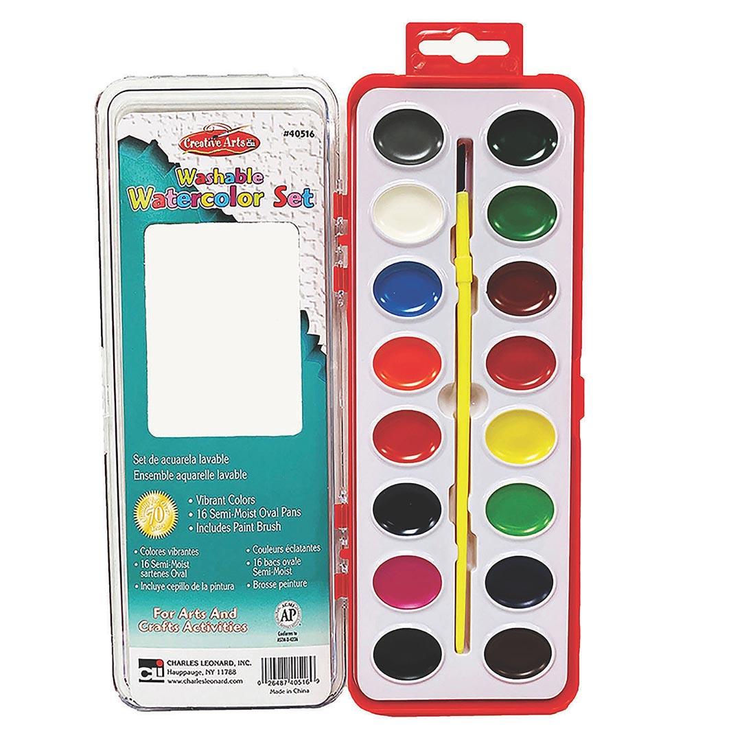 16-Color Watercolor Set with lid open by Creative Arts