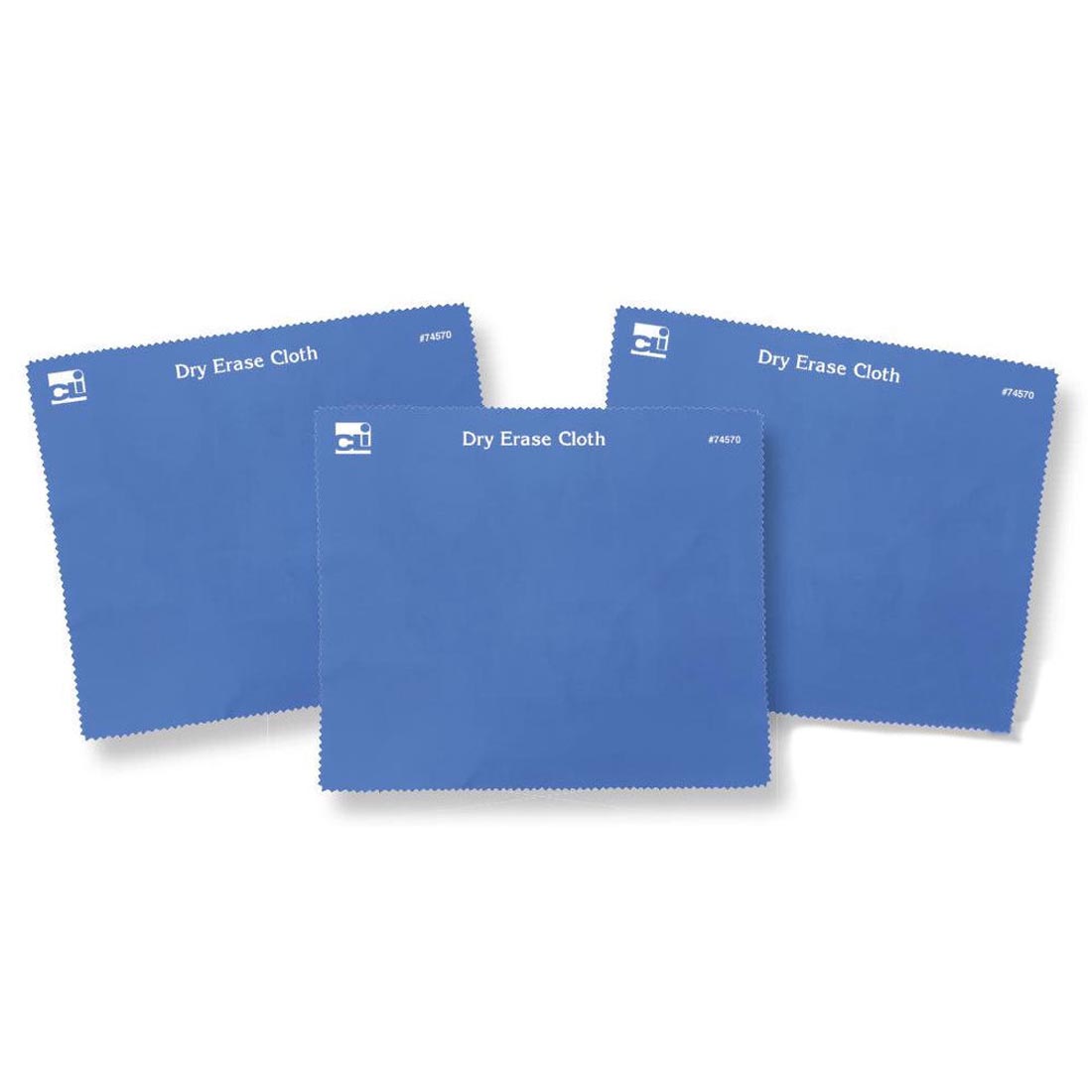 Three Blue Dry Erase Cloths