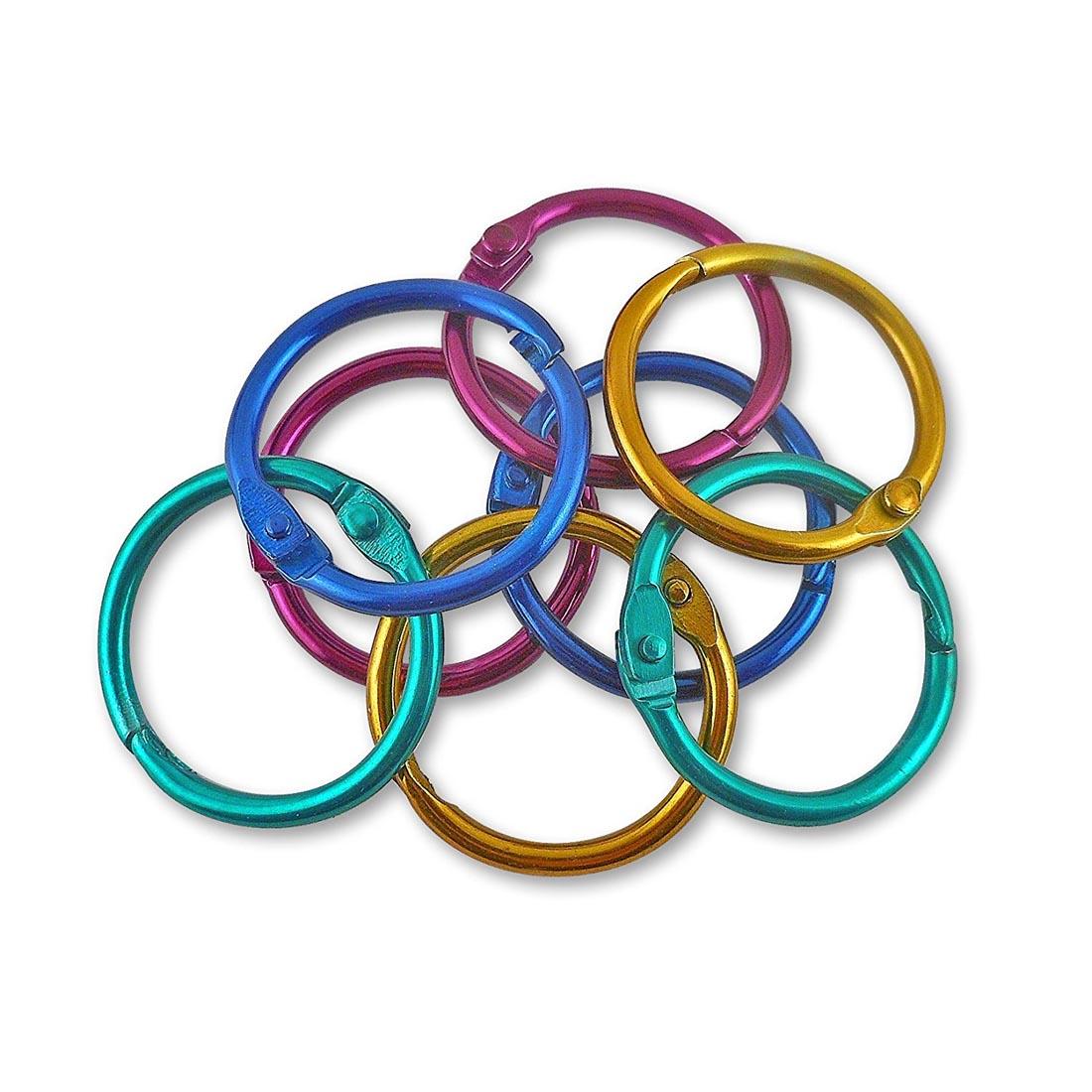 A pile of Colored Book Rings