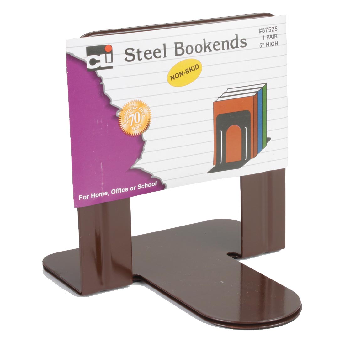 Brown Steel Bookends
