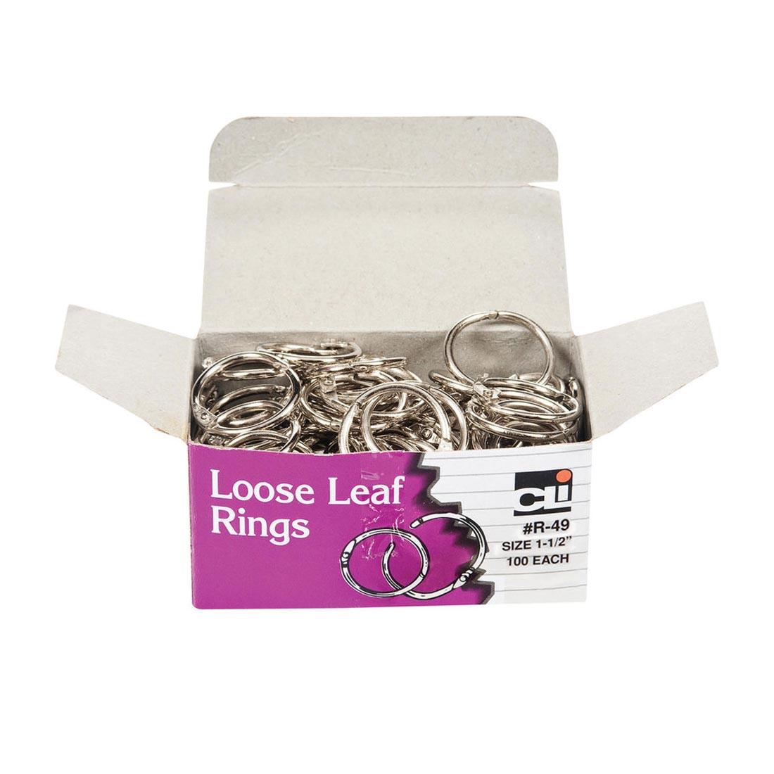 Box of Silver Loose Leaf Book Rings