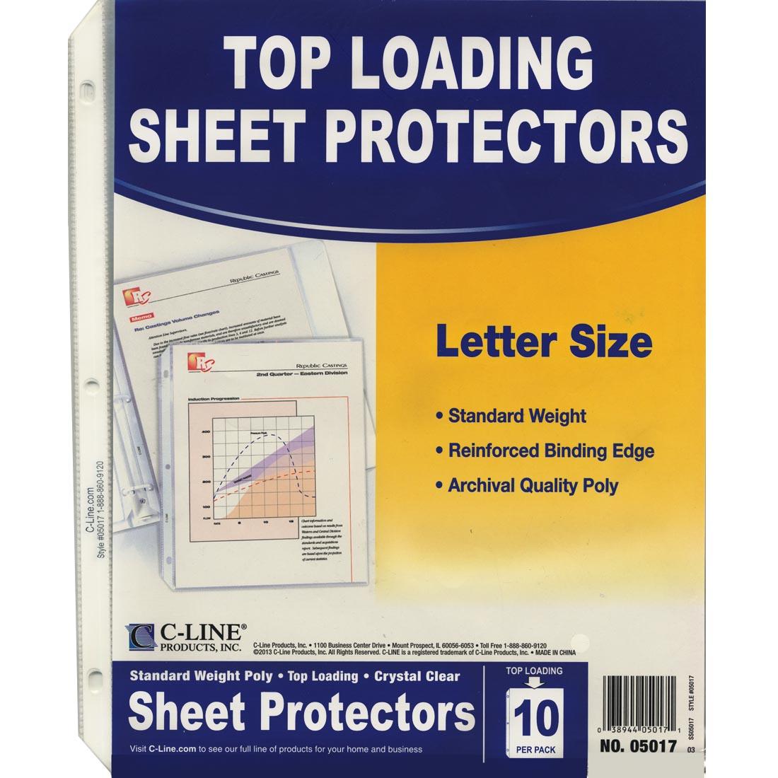 Letter Size Top Loading Standard Weight Sheet Protectors