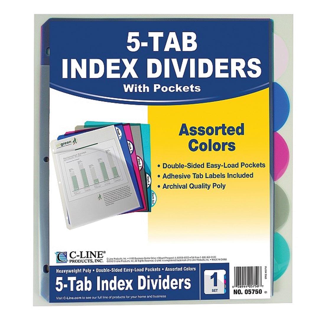 5-Tab Index Dividers With Pockets